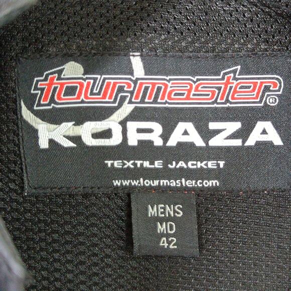 Tourmaster Motorcycle Jacket Mens M Black Koraza Textile Padded - Picture 2 of 8